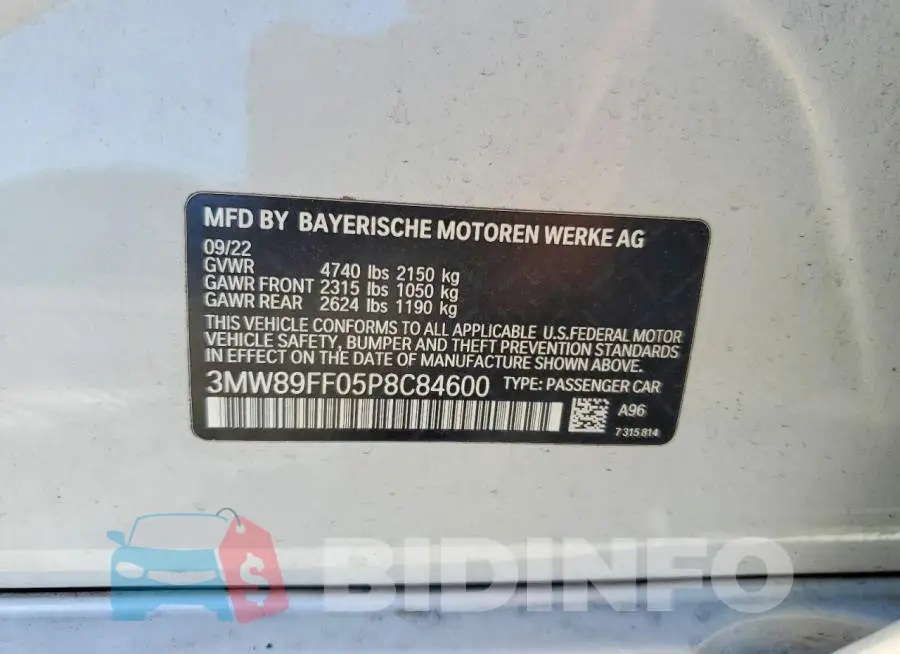 3MW89FF05P8C84600 Photo# 12