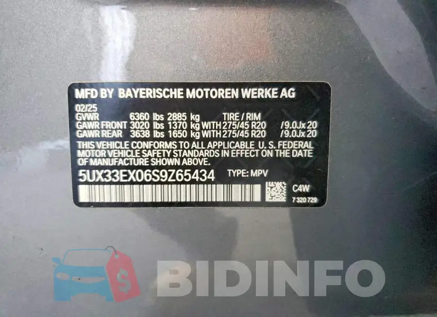 5UX33EX06S9Z65434 Photo# 13