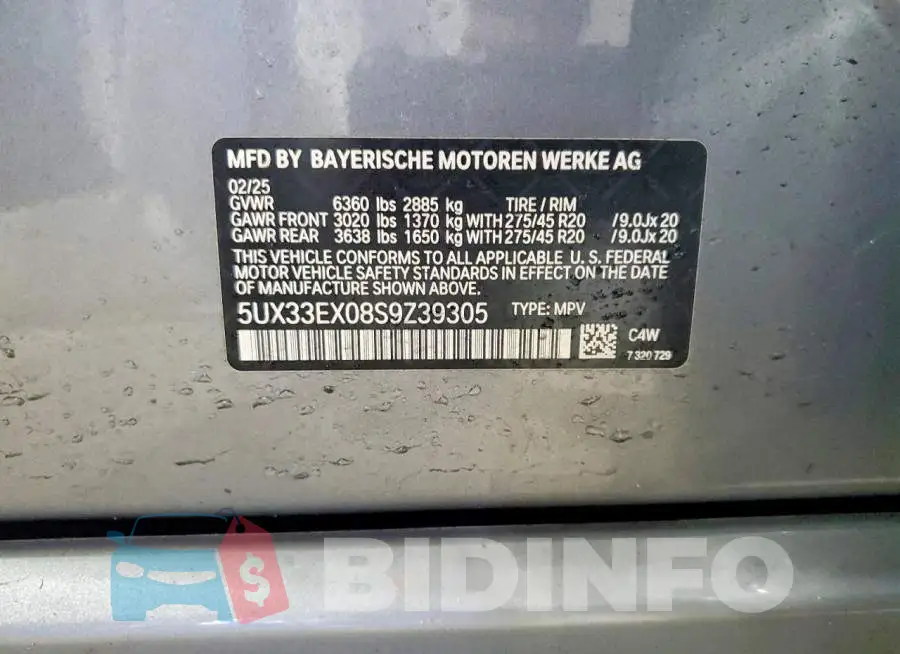5UX33EX08S9Z39305 Photo# 13