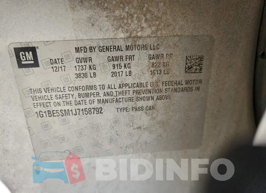 1G1BE5SM1J7158792 Photo# 12