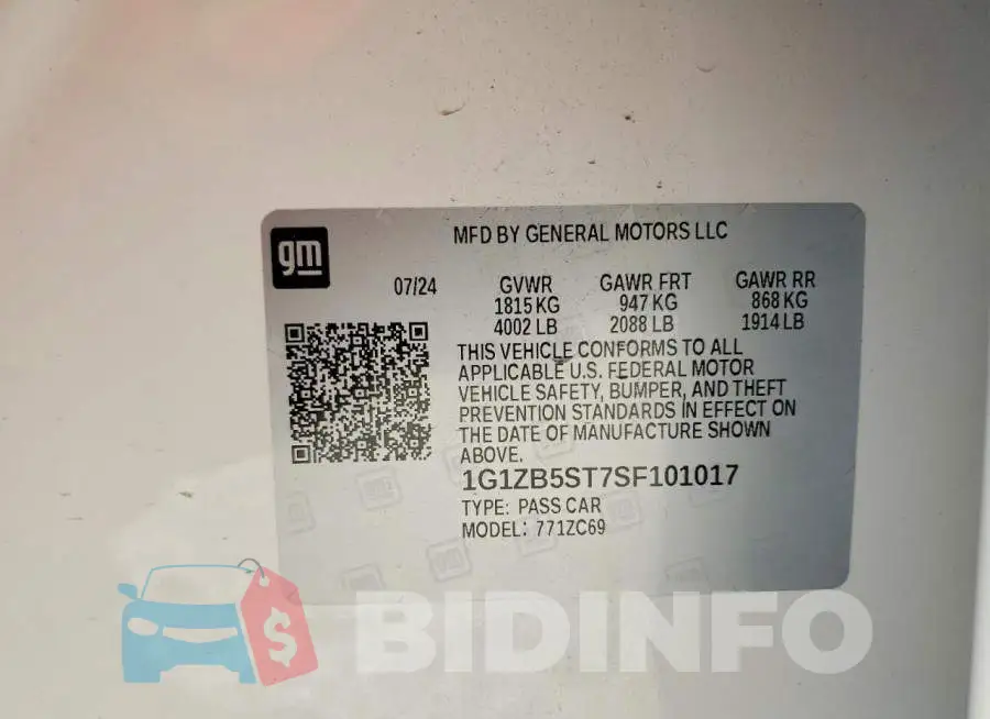 1G1ZB5ST7SF101017 Photo# 12