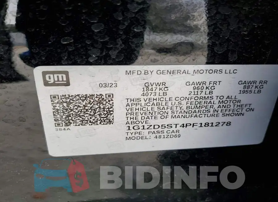 1G1ZD5ST4PF181278 Photo# 13