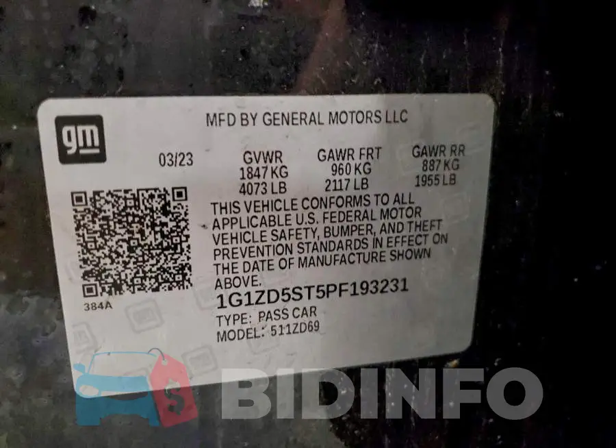 1G1ZD5ST5PF193231 Photo# 13