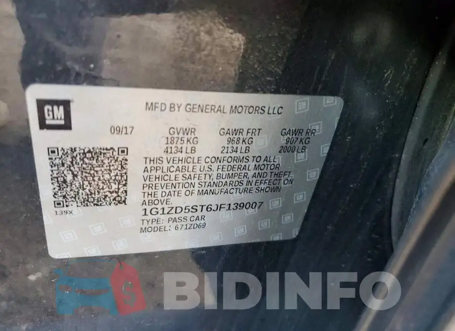 1G1ZD5ST6JF139007 Photo# 12