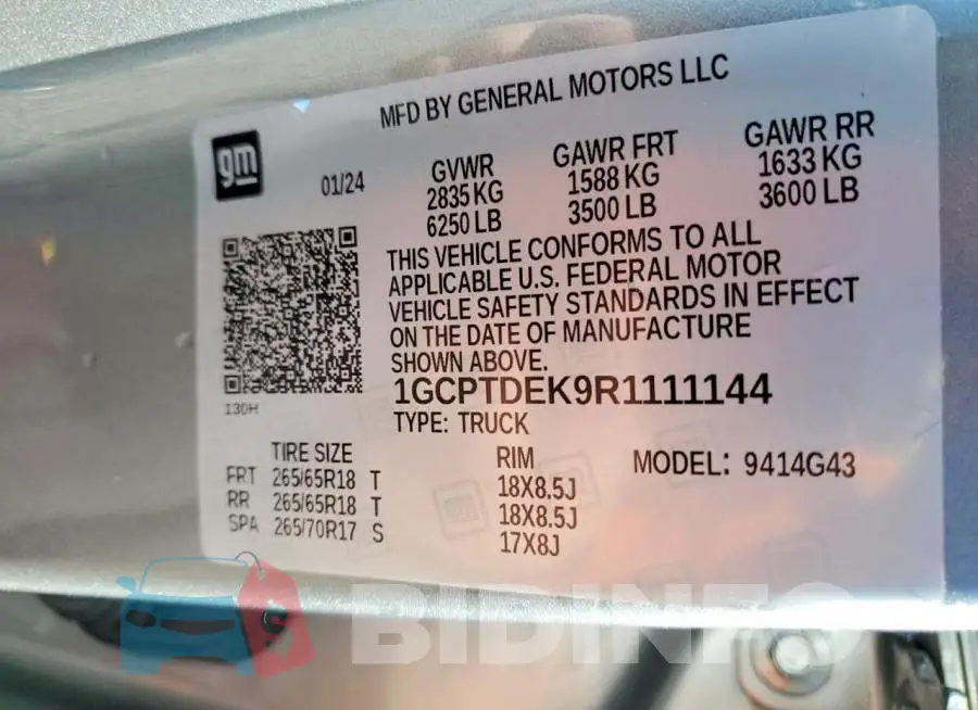 1GCPTDEK9R1111144 Photo# 12