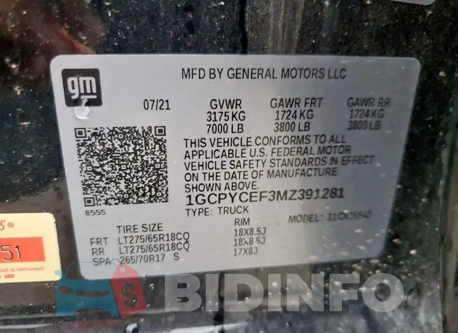 1GCPYCEF3MZ391281 Photo# 12