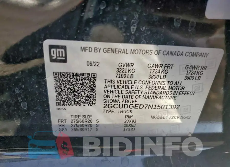 2GCUDGED7N1501392 Photo# 12