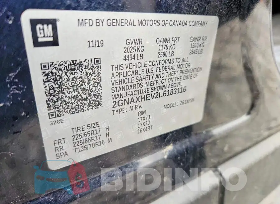 2GNAXHEV2L6183116 Photo# 13