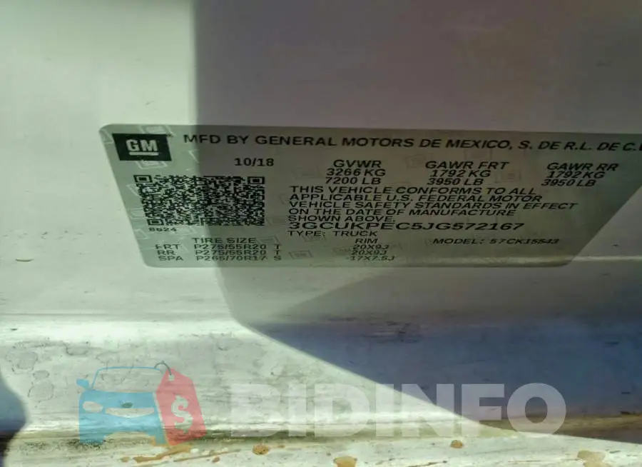 3GCUKPEC5JG572167 Photo# 12