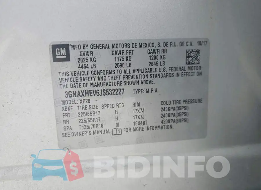 3GNAXHEV6JS532227 Photo# 13