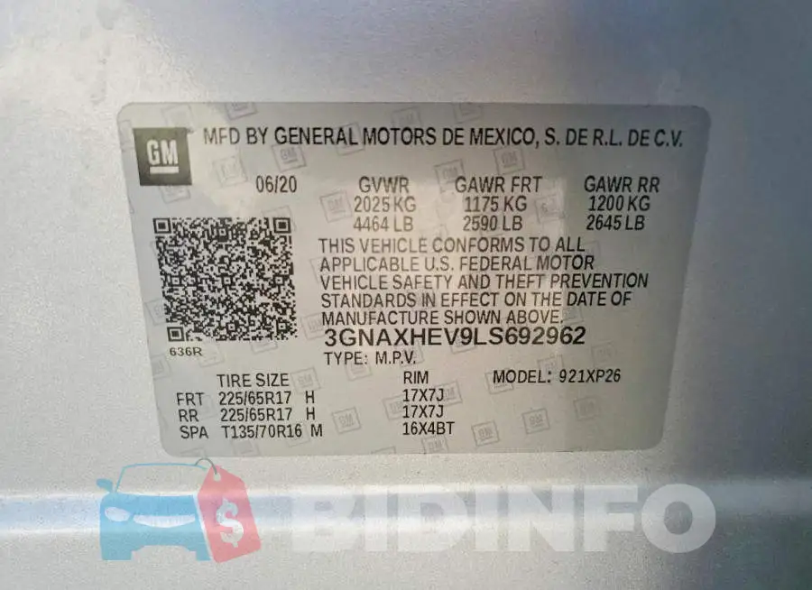 3GNAXHEV9LS692962 Photo# 14