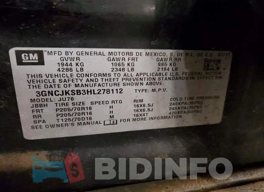 3GNCJKSB3HL278112 Photo# 13