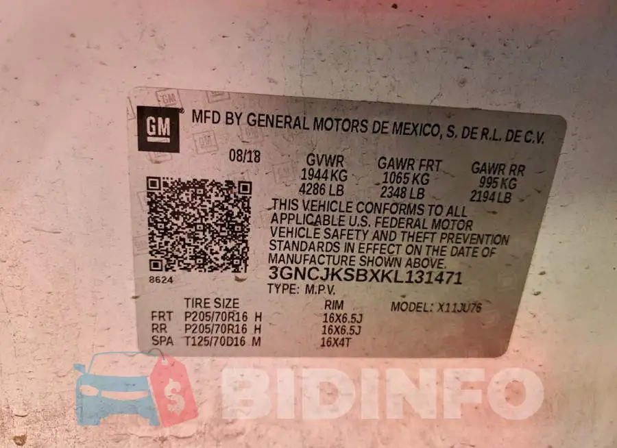 3GNCJKSBXKL131471 Photo# 12