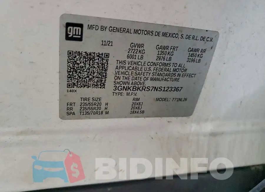 3GNKBKRS7NS123367 Photo# 13