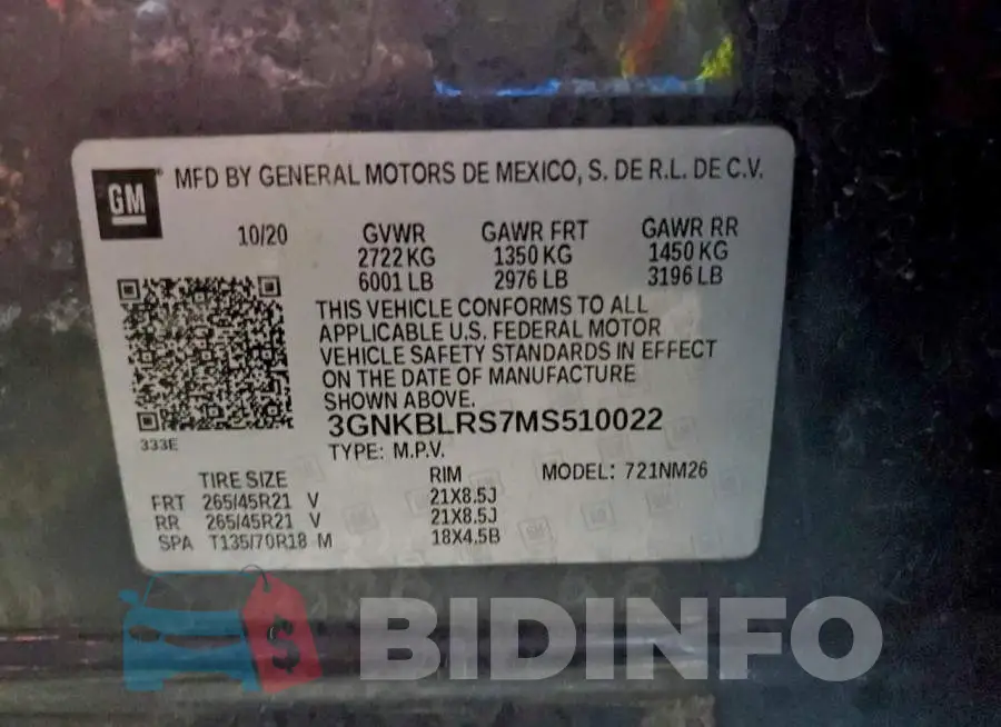 3GNKBLRS7MS510022 Photo# 13