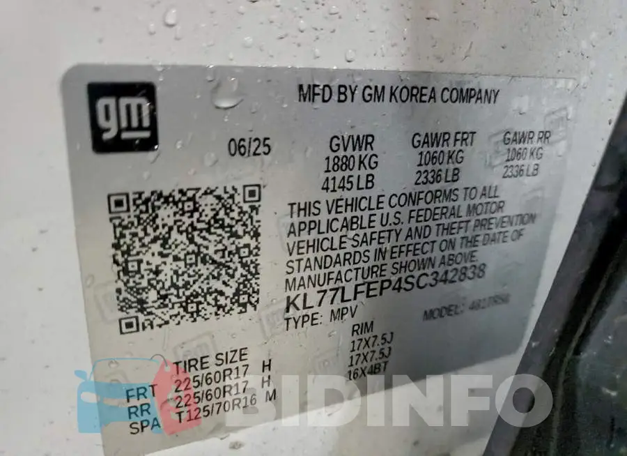 KL77LFEP4SC342838 Photo# 13