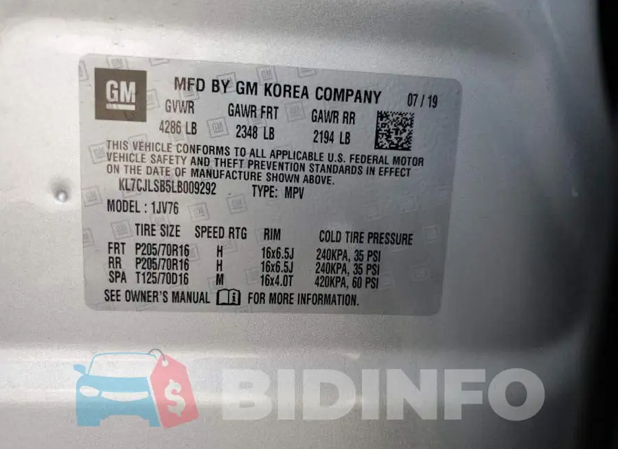 KL7CJLSB5LB009292 Photo# 13