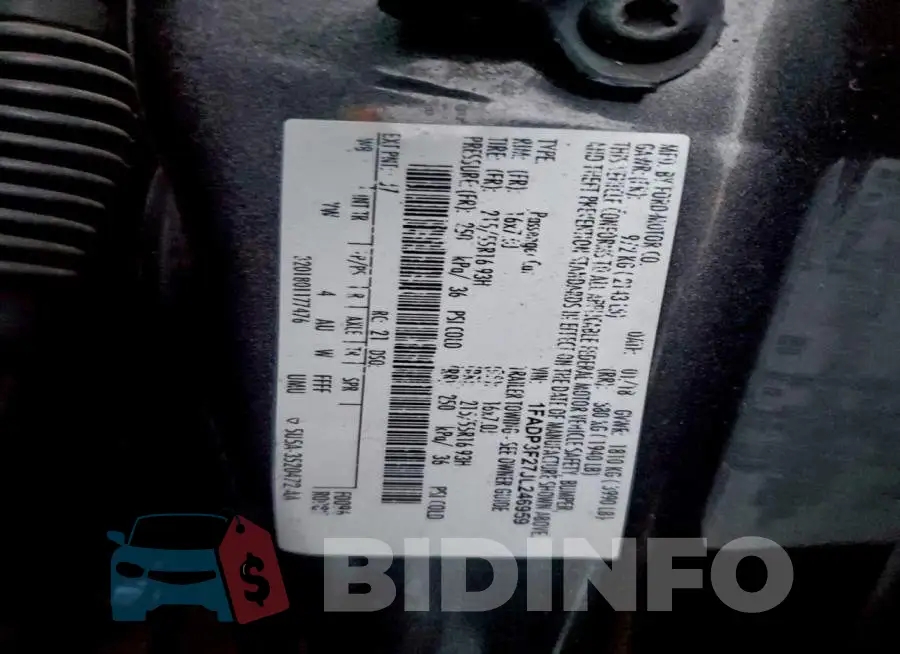 1FADP3F27JL246959 Photo# 12