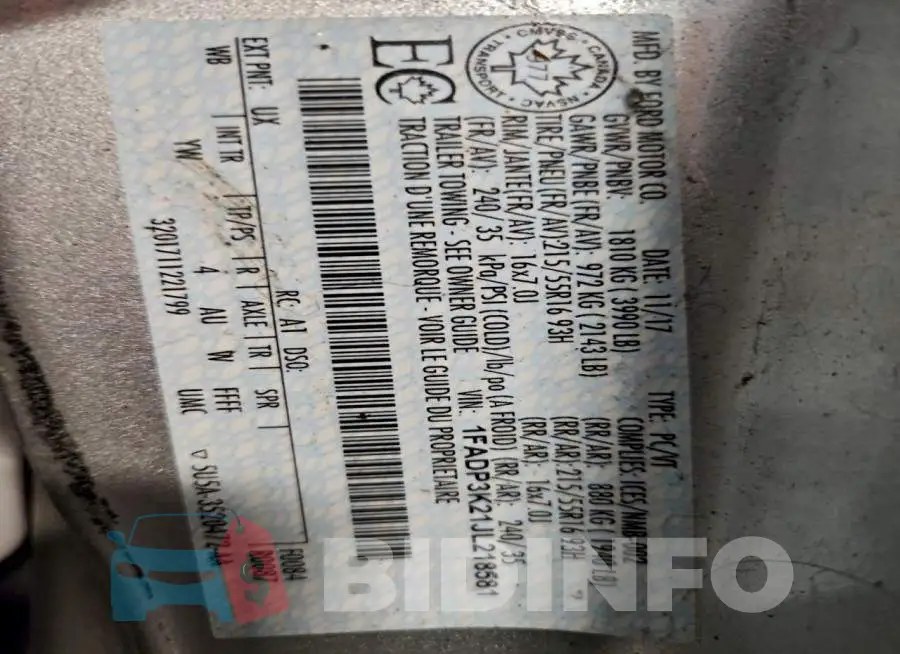 1FADP3K21JL218581 Photo# 13
