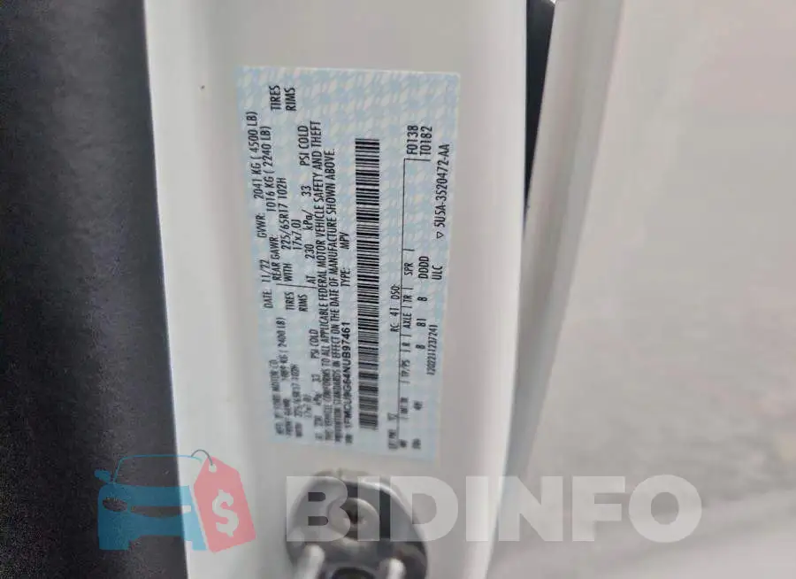 1FMCU9G64NUB97461 Photo# 12