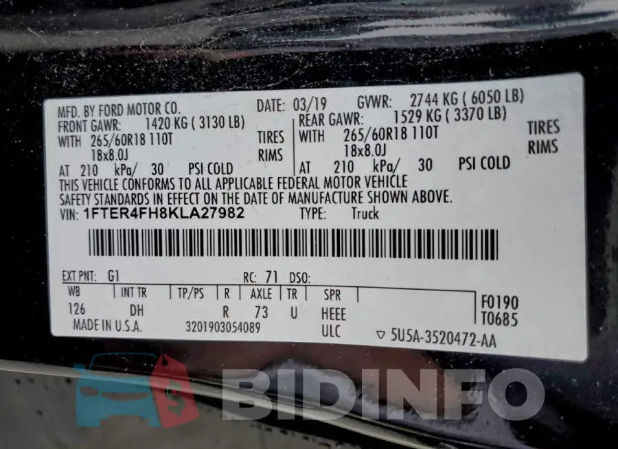 1FTER4FH8KLA27982 Photo# 13