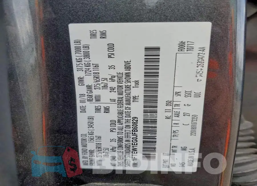 1FTEW1EG0JFB60829 Photo# 12