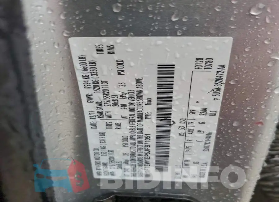 1FTEW1EP5JFB71051 Photo# 12