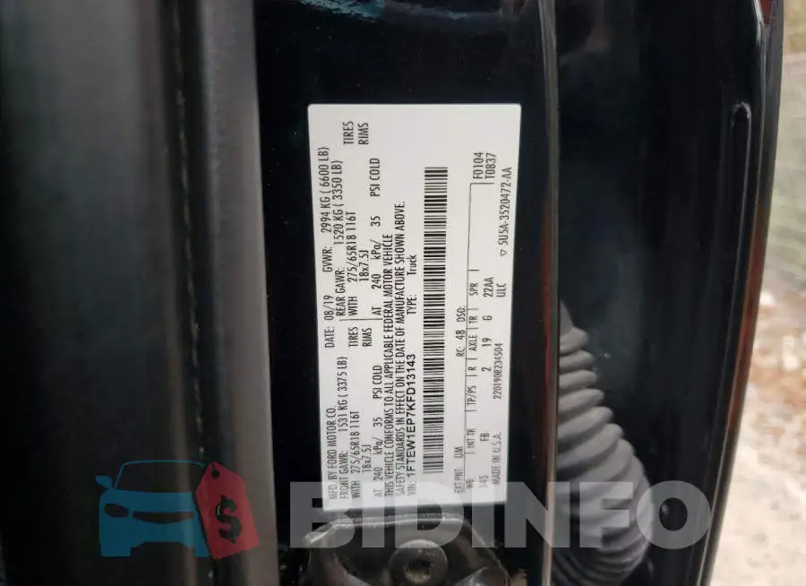 1FTEW1EP7KFD13143 Photo# 12