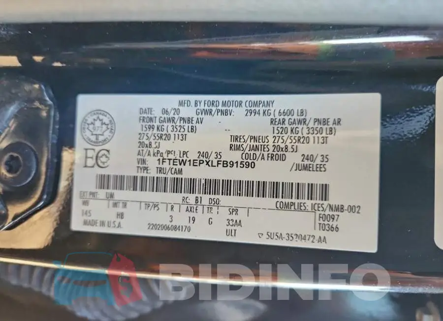 1FTEW1EPXLFB91590 Photo# 13