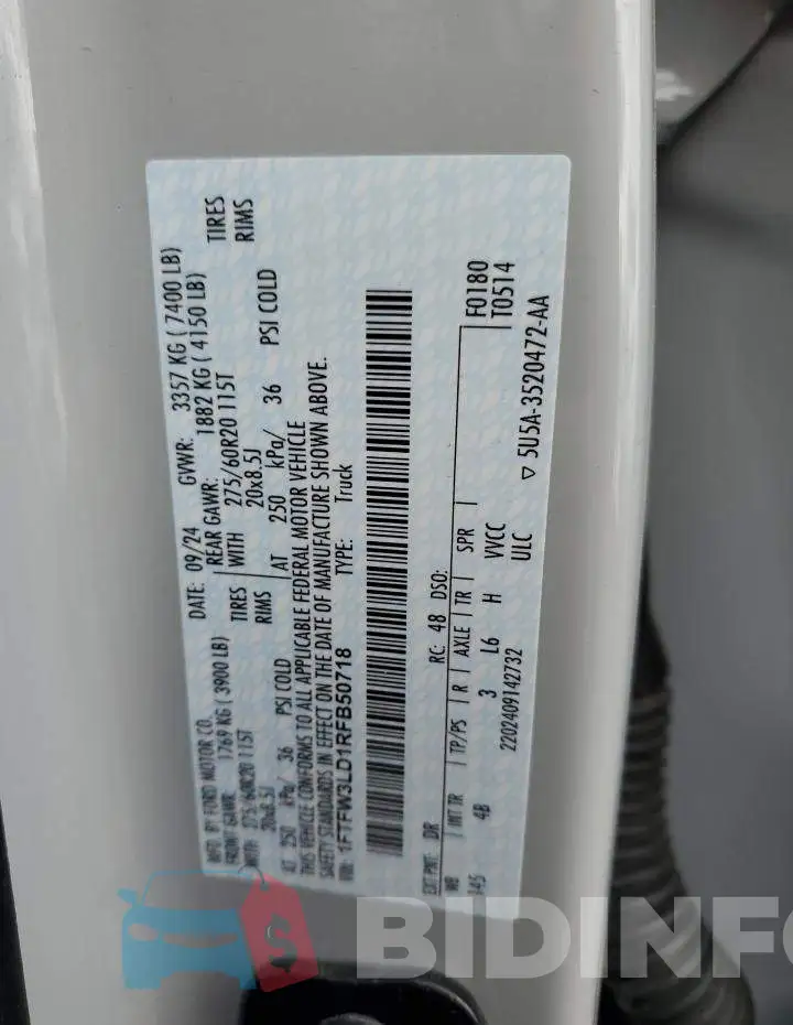 1FTFW3LD1RFB50718 Photo# 13