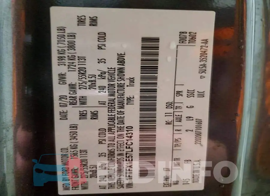 1FTFX1E57LFC14310 Photo# 12