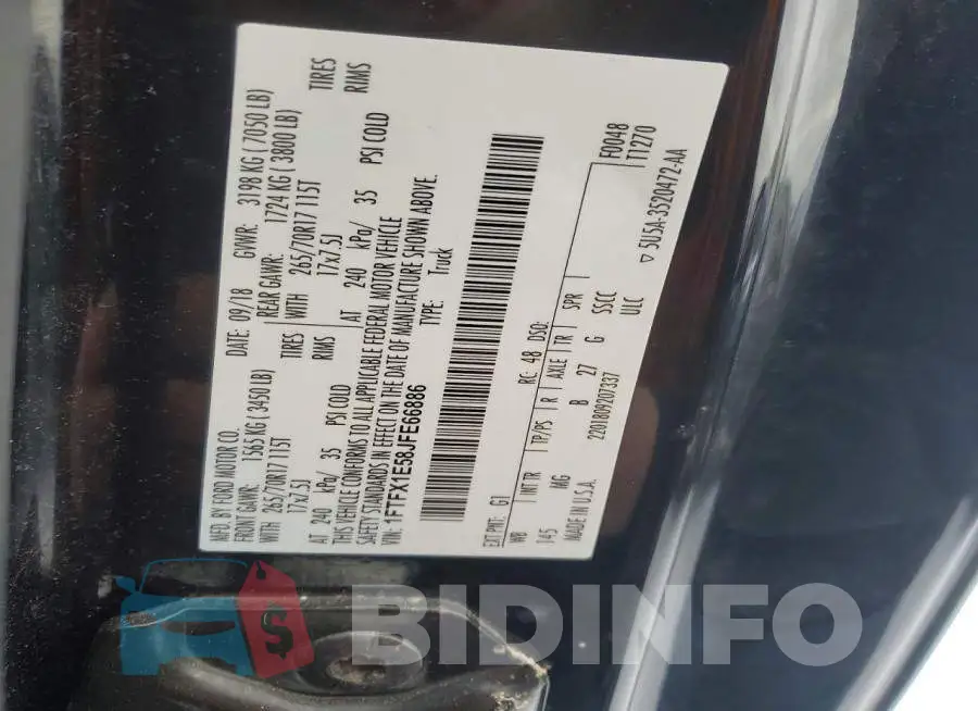 1FTFX1E58JFE66886 Photo# 12