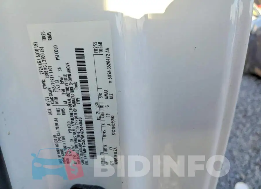 1FTMF1CB7MKD44048 Photo# 12