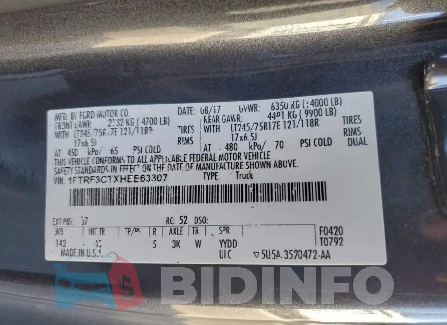 1FTRF3CTXHEE63307 Photo# 12
