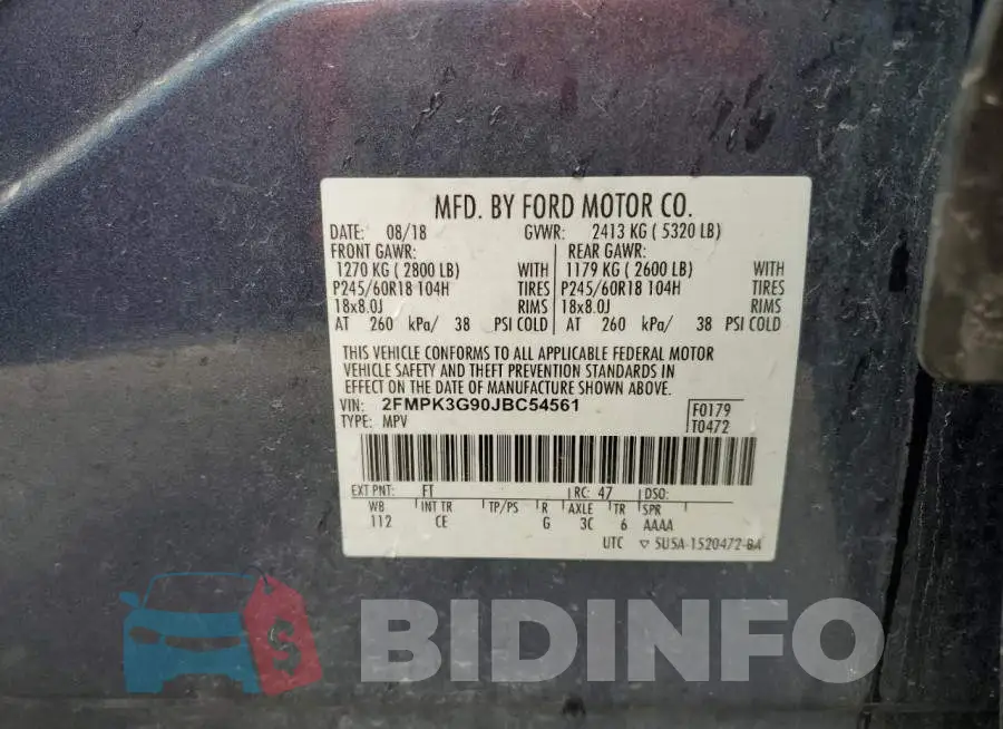 2FMPK3G90JBC54561 Photo# 13