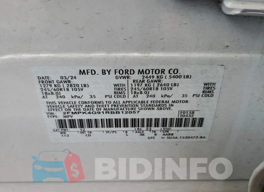 2FMPK4G91RBB12057 Photo# 13