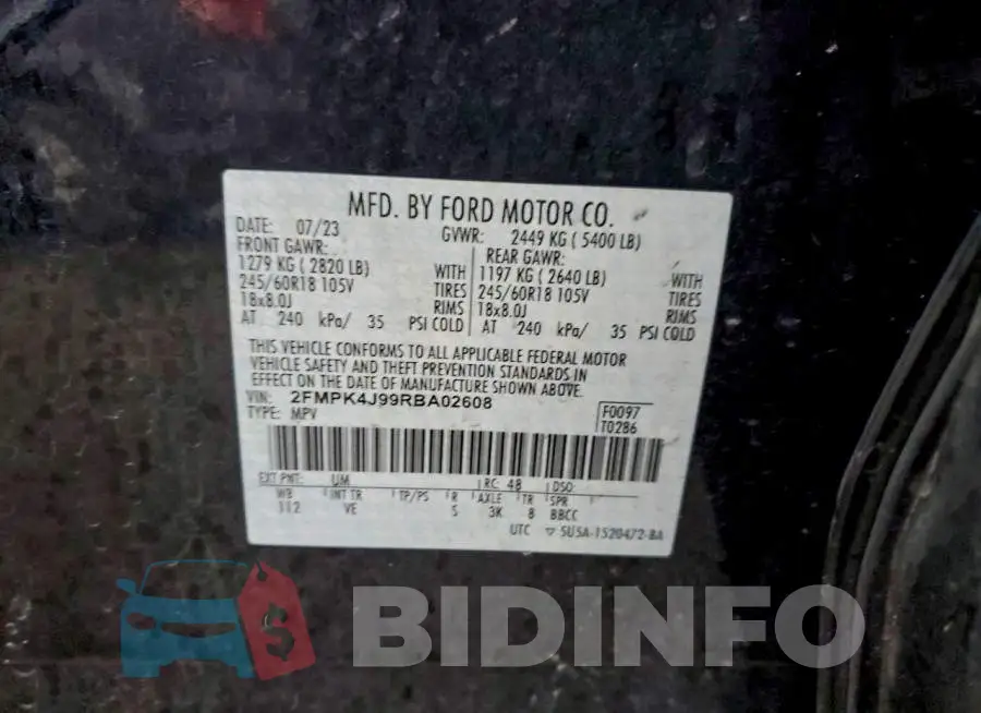2FMPK4J99RBA02608 Photo# 13