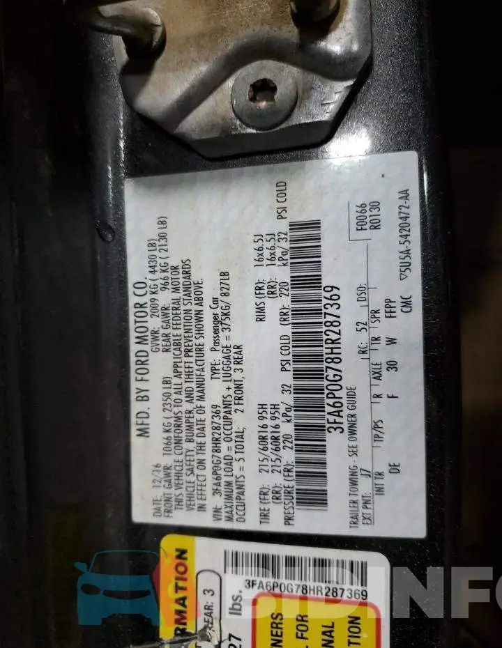 3FA6P0G78HR287369 Photo# 12