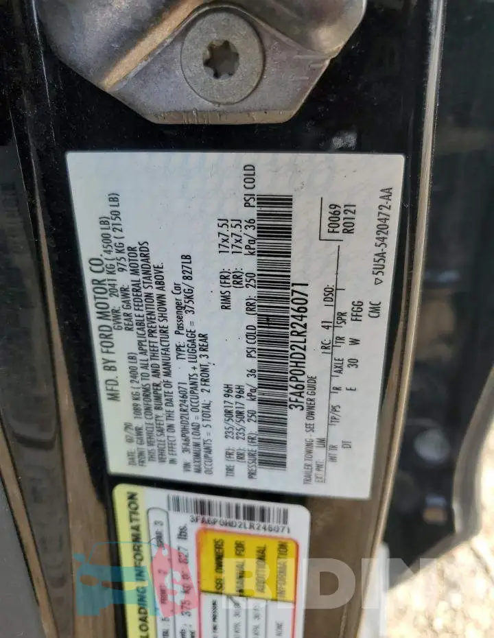 3FA6P0HD2LR246071 Photo# 12