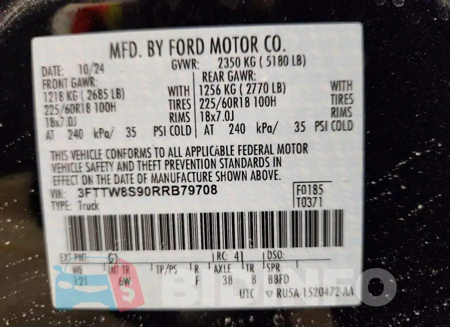 3FTTW8S90RRB79708 Photo# 12