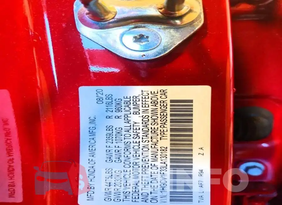 1HGCV1F33LA130182 Photo# 12