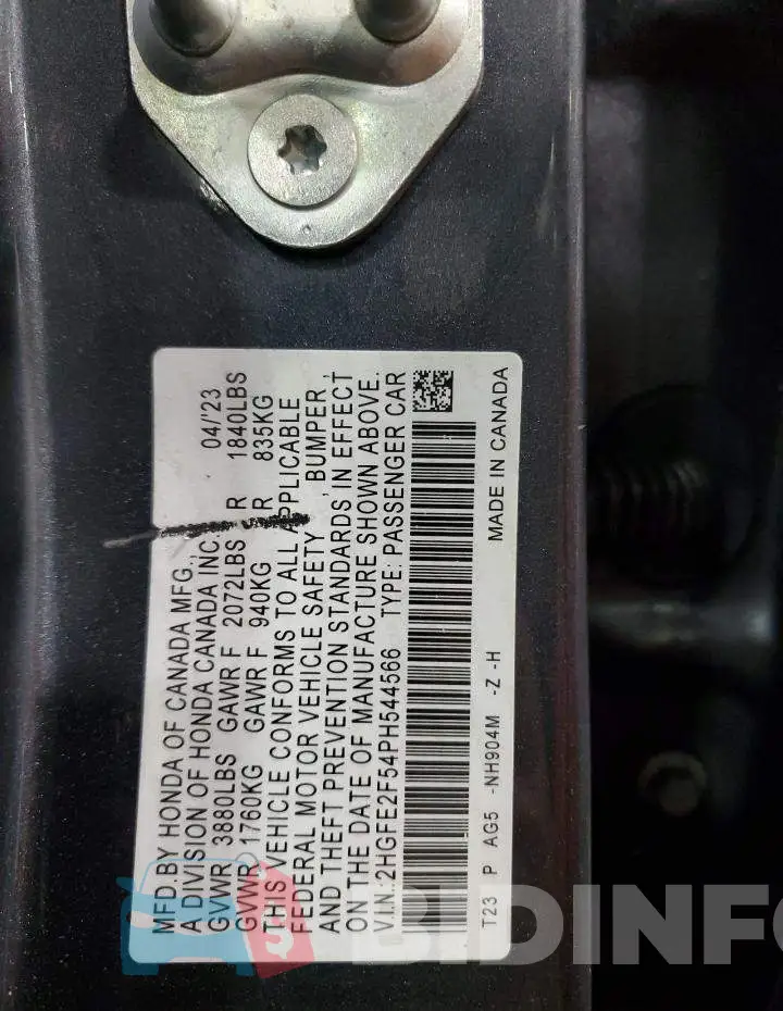 2HGFE2F54PH544566 Photo# 13