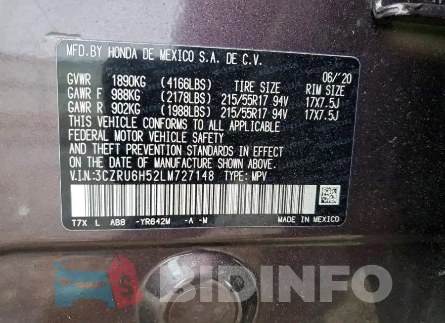 3CZRU6H52LM727148 Photo# 13