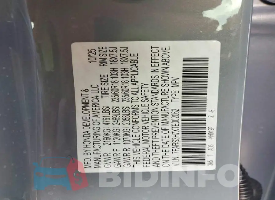 7FARS3H7XTE002062 Photo# 13