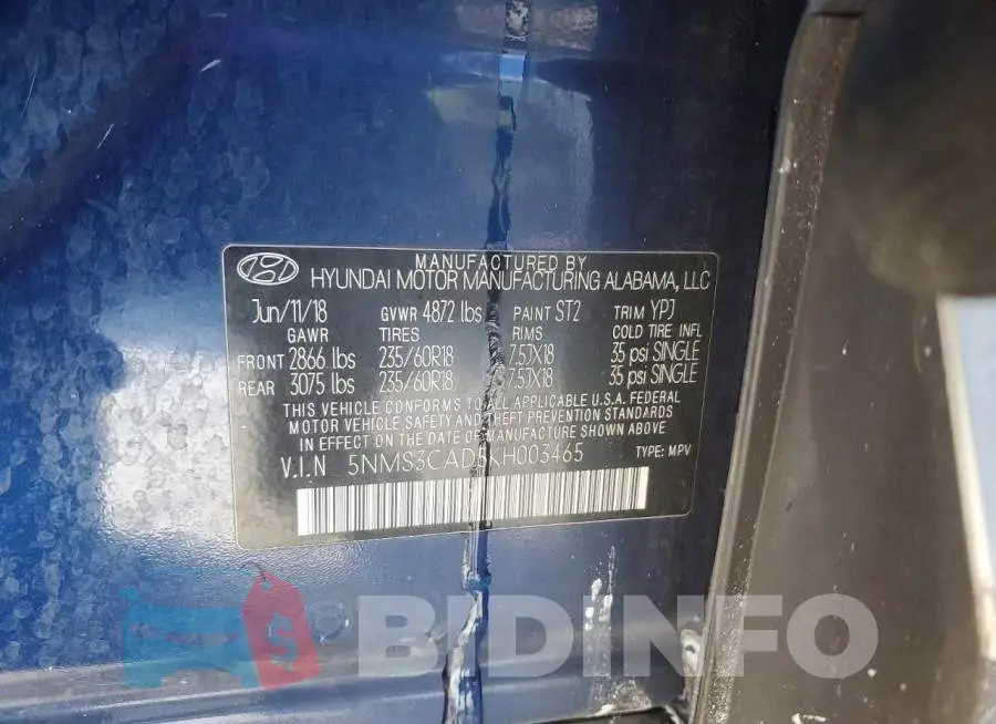 5NMS3CAD5KH003465 Photo# 13