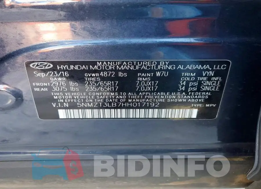 5NMZT3LB7HH017192 Photo# 13