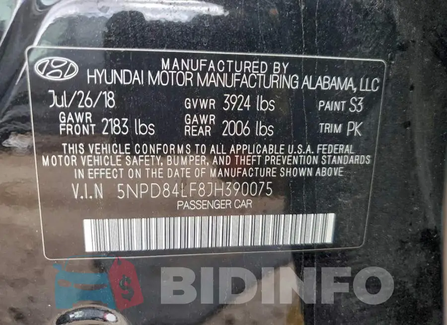 5NPD84LF8JH390075 Photo# 12