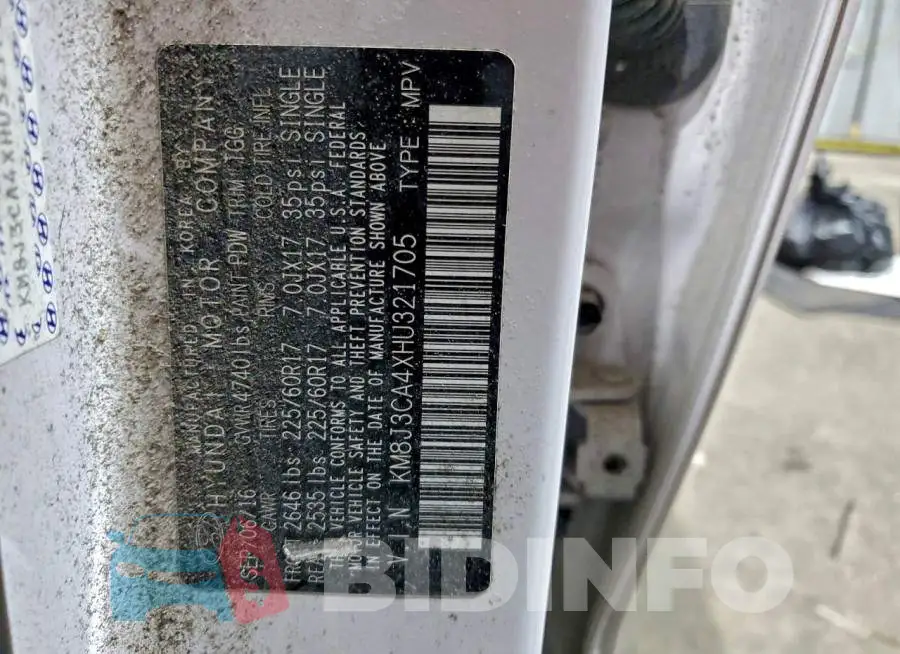 KM8J3CA4XHU321705 Photo# 14