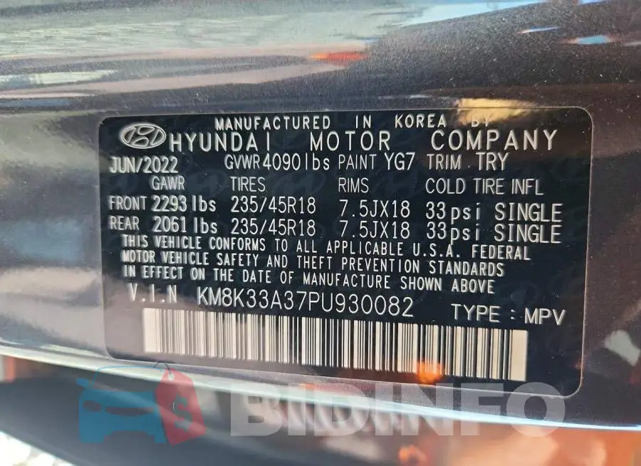 KM8K33A37PU930082 Photo# 13