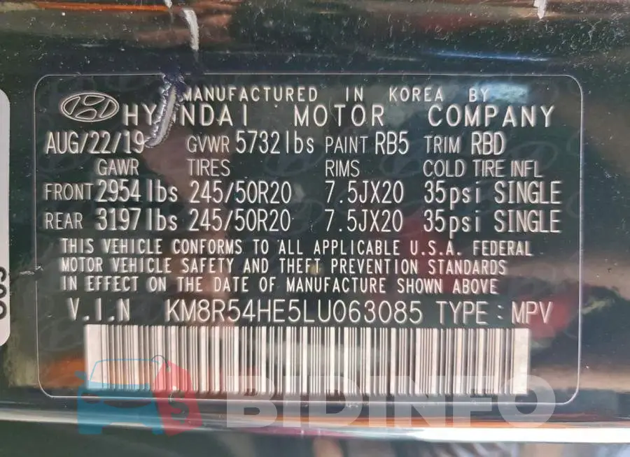 KM8R54HE5LU063085 Photo# 14